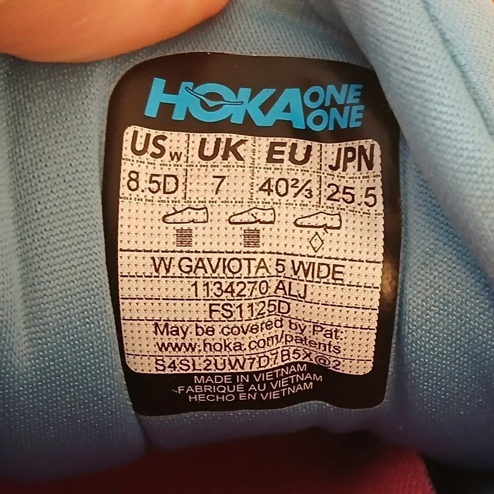 Hoka One One Gaviota 5 Womens 8.5D Blue Wide Running Shoes Sneakers 1134270